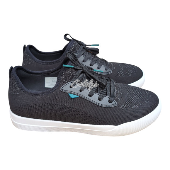 Vessi Weekend Mens 11 Asphalt Black White Waterproof Knit DymaTex Casual Sneaker - Picture 4 of 11
